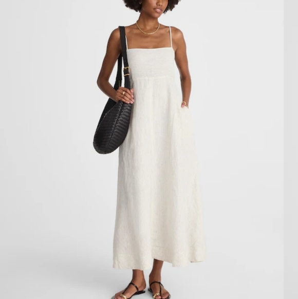 Madewell Dresses & Skirts - Madewell Striped Empire-Waist Midi Dress in 100% Linen NV470 Size M